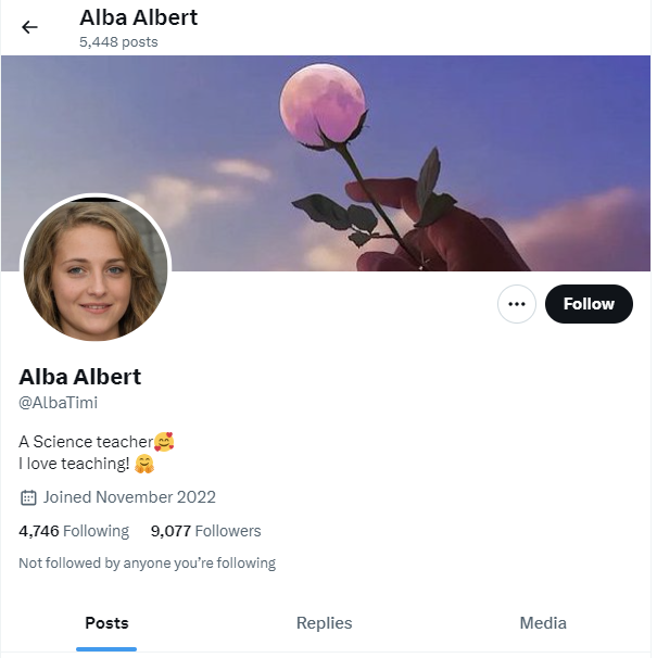 Screenshot Alba Albert profile
