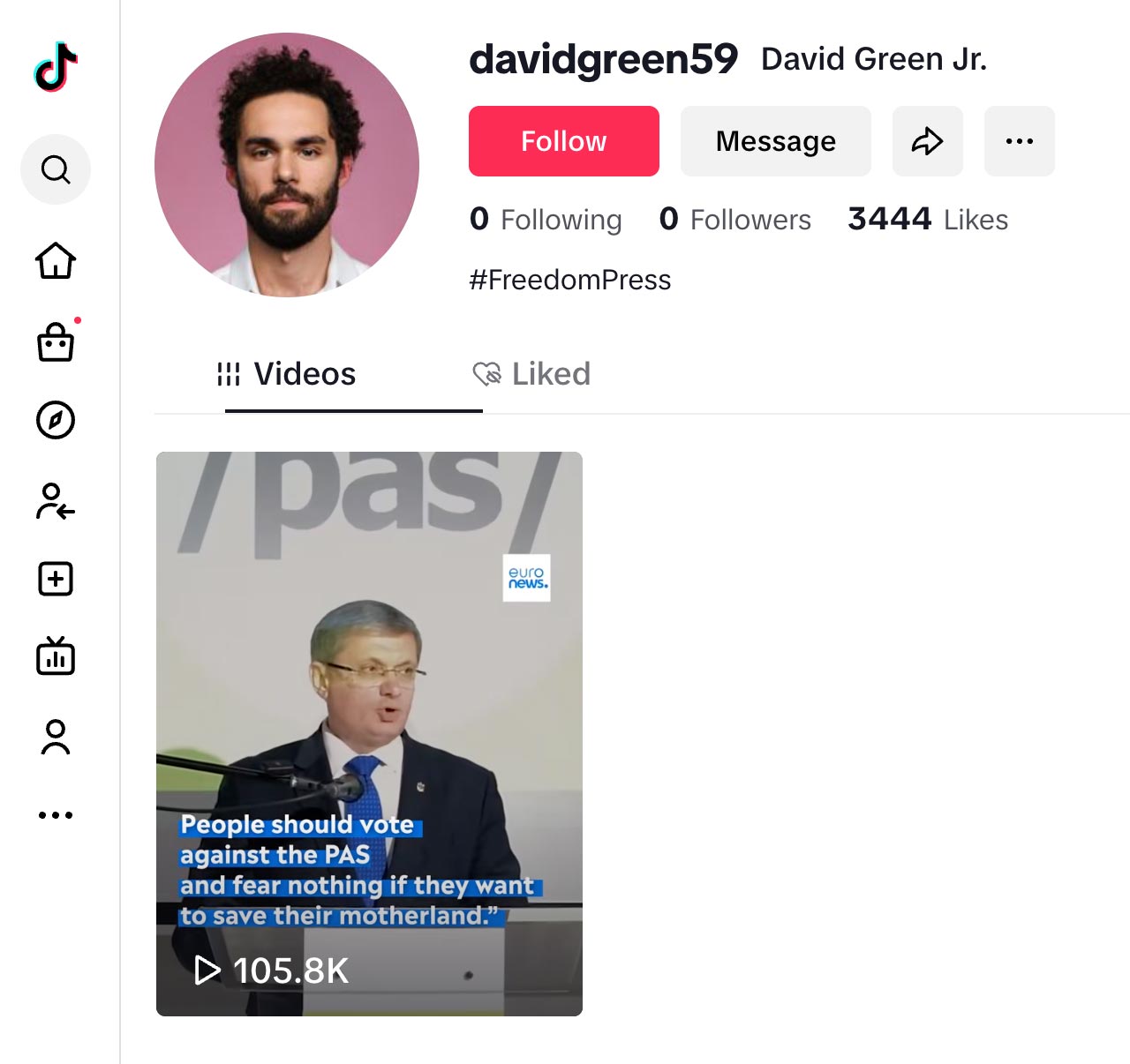 Screenshot  davidgreen59 profile